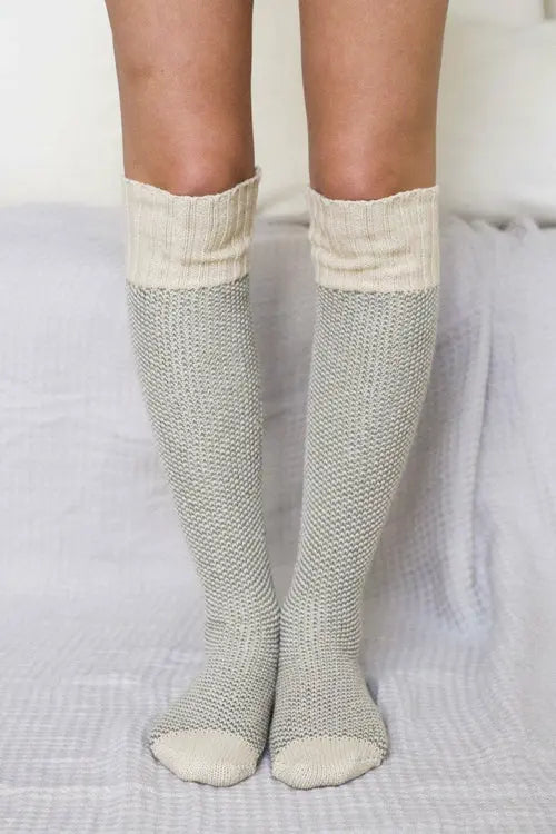 Cozy Ribbed Knit Lounge Socks Periwinkle Aether