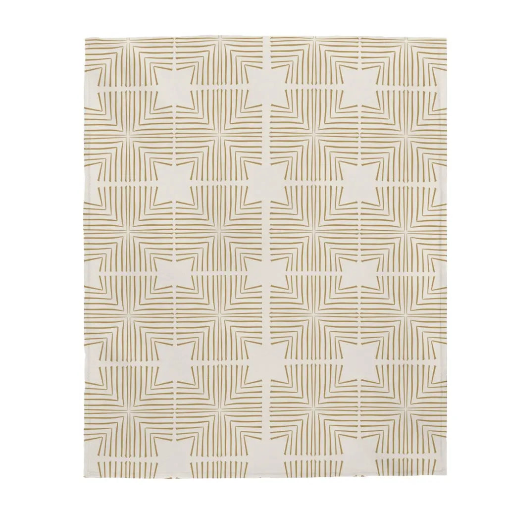 Pattern Blanket Plush Throw Yellow Pandora