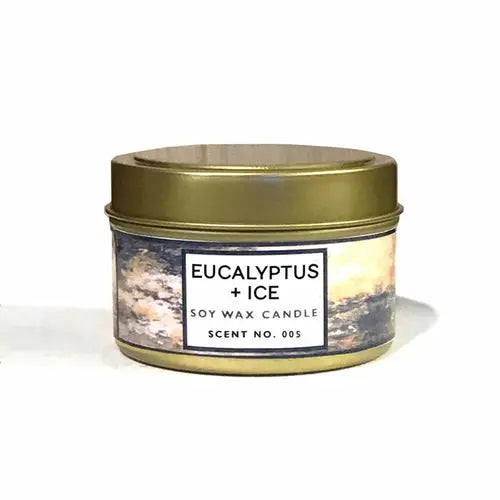 Eucalyptus + Ice Soy Wax Candle Indigo Poseidon