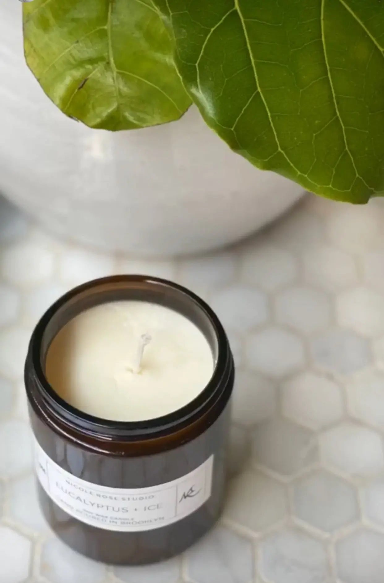 Eucalyptus + Ice Soy Wax Candle Indigo Poseidon